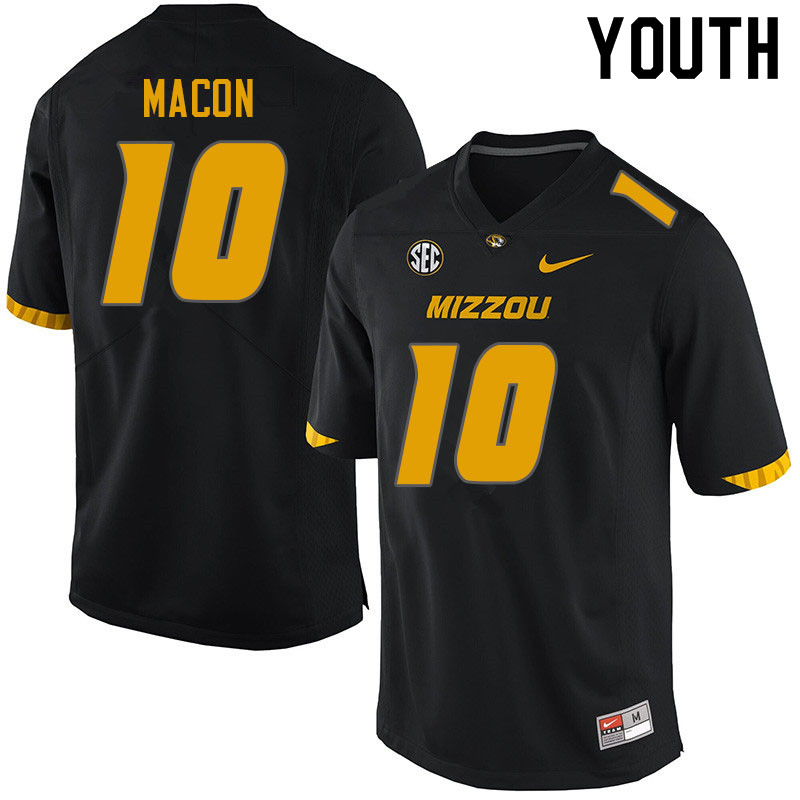Youth #10 Tyler Macon Missouri Tigers College Football Jerseys Sale-Black - Click Image to Close